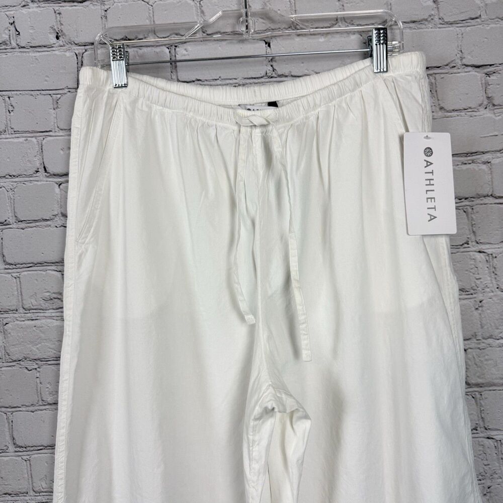 Athleta Paradise Wide Leg Pant White Linen Blend - Picture 7 of 15